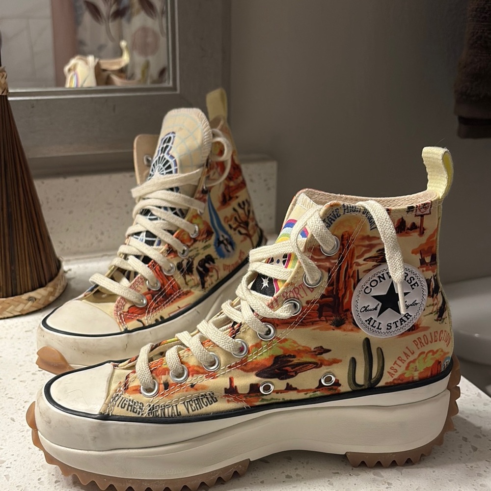 Converse High-Top Sneakers with Desert Print